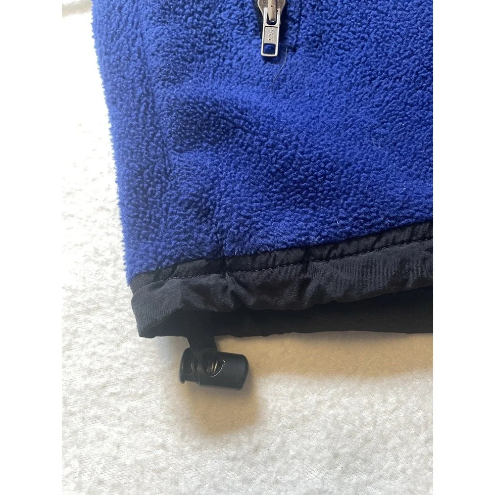 Vintage North Face Denali Vest Men's Size XL Black Blue USA Fleece Zip‎ Pockets